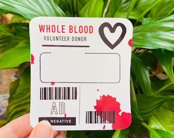 Blood Bag Waterbottle Stickers (x2)