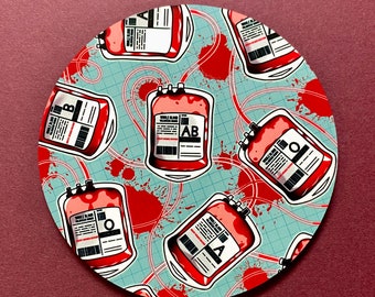 Blood Bag Coaster  - Drink Coasters | Gothic Art Coasters | Home Decor