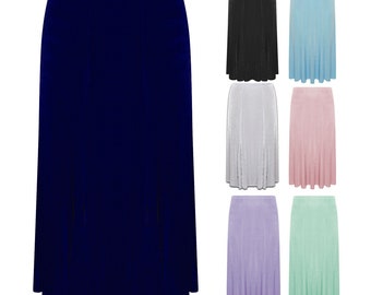 Plus Size Casual Skirt Slinky Godet Women Ladies 6 Panel Sizes 18 to 32 - #2005