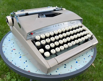 Working Sears Typewriter: Tower Citation 88 | Vintage 1962 | Smith-Corona | Tan-Beige | Portable Typewriter | Manual