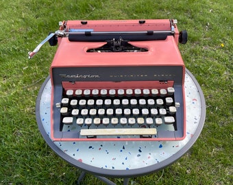 Working PINK Remington Typewriter: Quiet-Riter Eleven | 1960 | Portable Typewriter | Original Color | Manual | Made in USA | Original Case