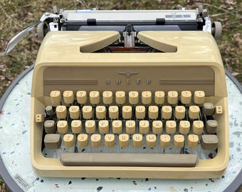 Working Adler J3 Typewriter: RARE Pica Imperial Font | Vintage 1963 | Tan | Made in Germany