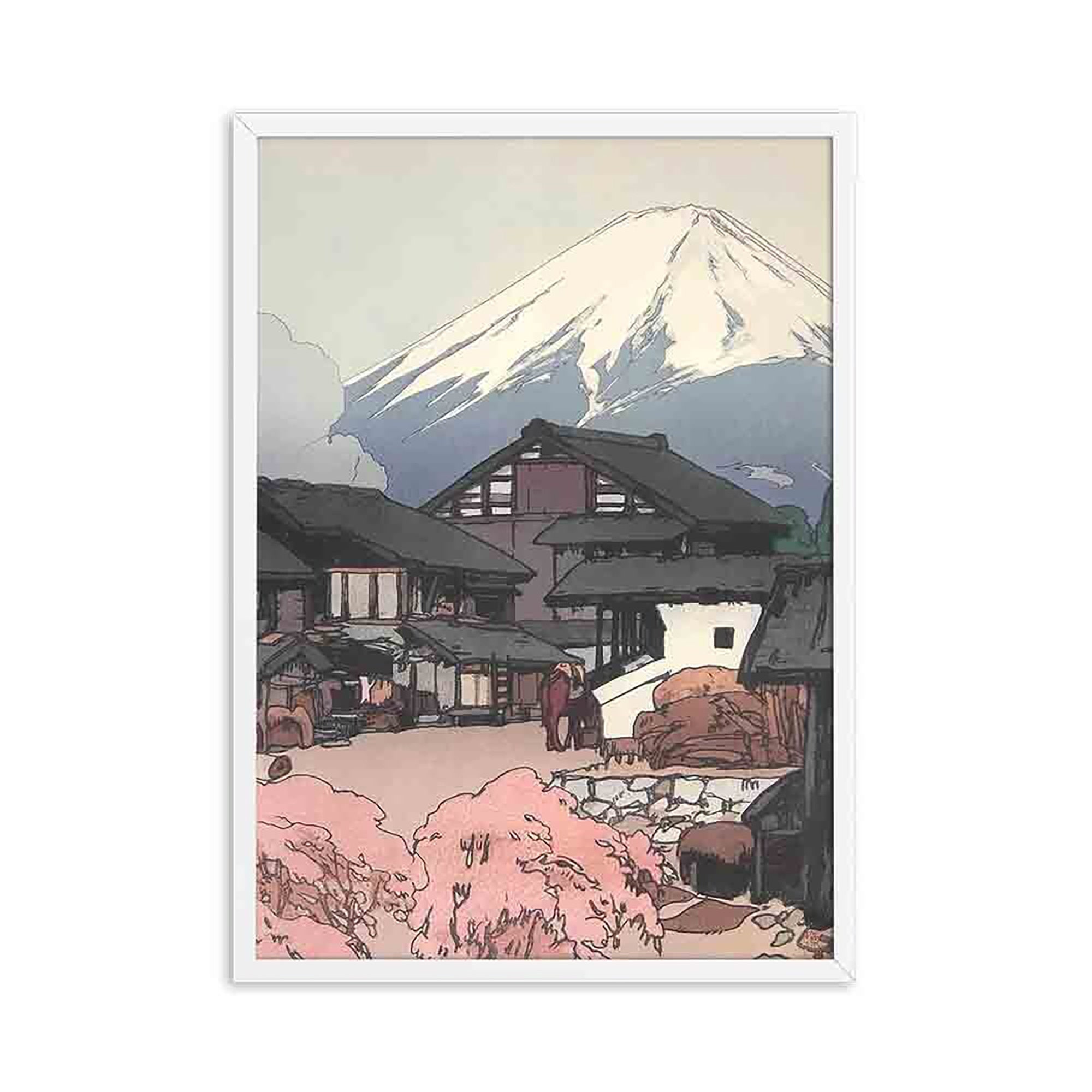 Japanese Fuji Village Print/Art Japan Affiche Vintage