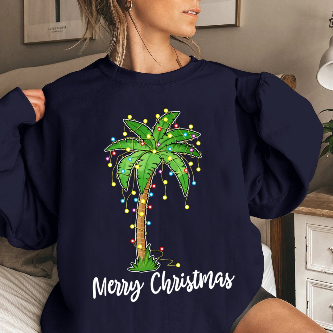 Merry Christmas Tropical Shirts Christmas Palm Tree Shirt - Etsy
