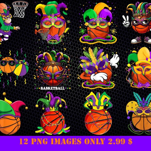 Mardi Gras Basketball Png, Mardi Gras png, Mardi Gras Game, Basketball Mama Png