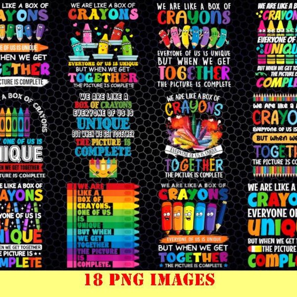 Funny Teacher We Are Like a Box of Crayons Png, Welcome Back To School Png, Teacher Png, Pencil, Retro Back To School