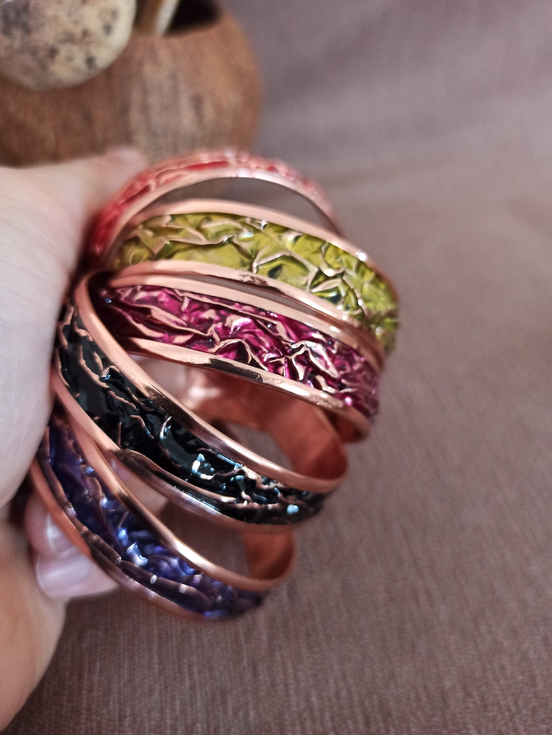 Copper Women Bracelet,copper Bracelet, Green Copper Bracelet,red Copper