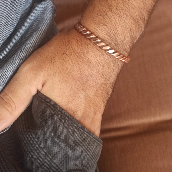 Twist copper bracelet, pure copper bracelet, handmade copper, yoga bracelet, balance bracelet, copper accessories