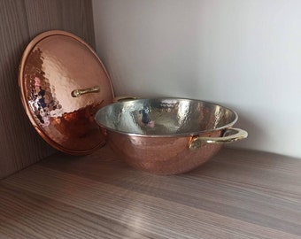 copper wok , copper cookware, copper saucepan , copper pan, copper kitchenware,French Country,French Kitchen