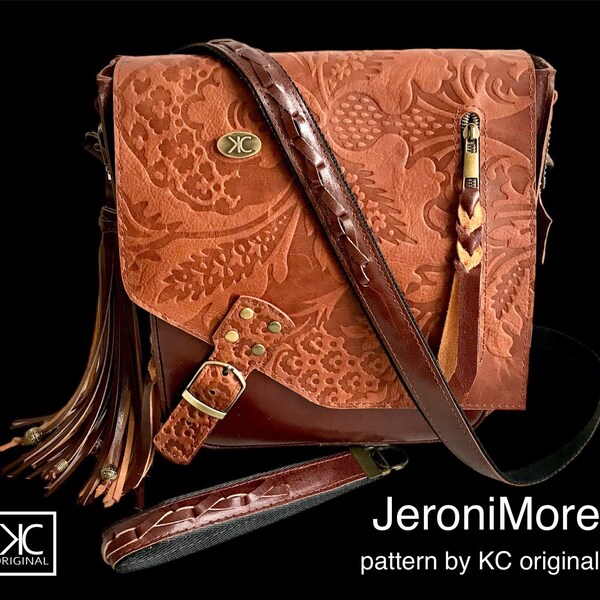 JeroniMore, messenger bag men, PDF pattern leather, sewing pattern bag, shoulder bag pattern, bag pattern men, bag sewing pattern, diy bag