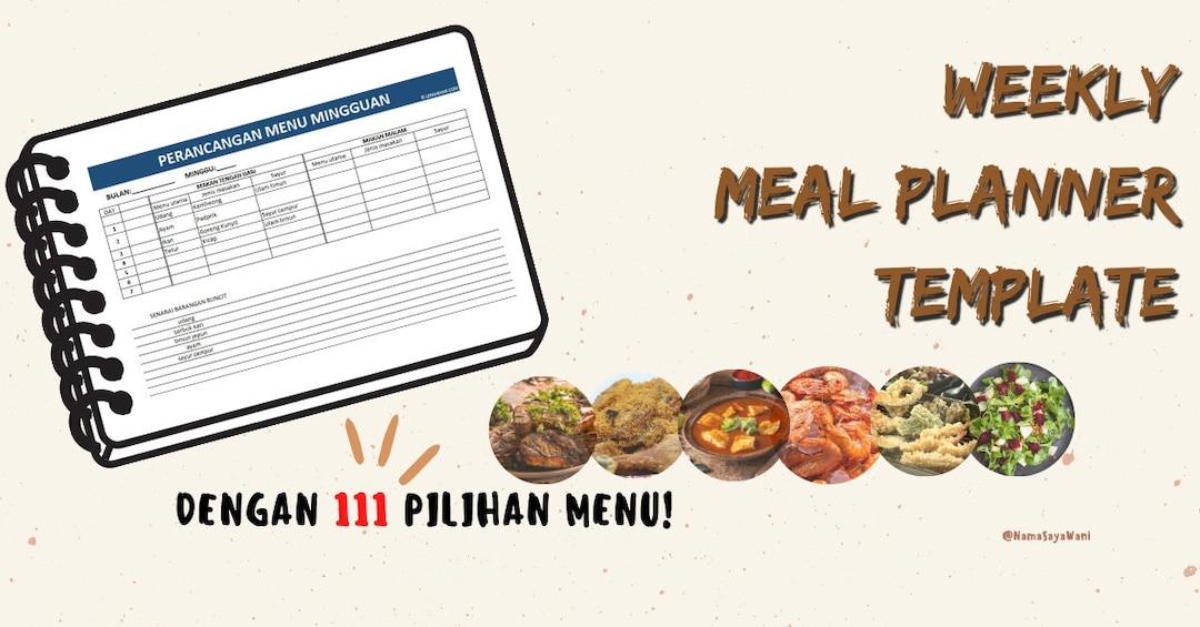 Meal Planner Excel Grocery List Meal Plan Template Malaysian Meal Meal Planner Excel Grocery List Meal Plan Template Malaysian Meal
