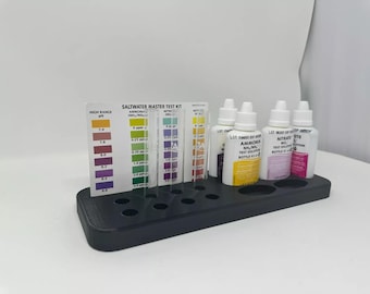 3D Printed API Test Kit Holder (holds 7 reagents, 8 test tubes, & API chart)