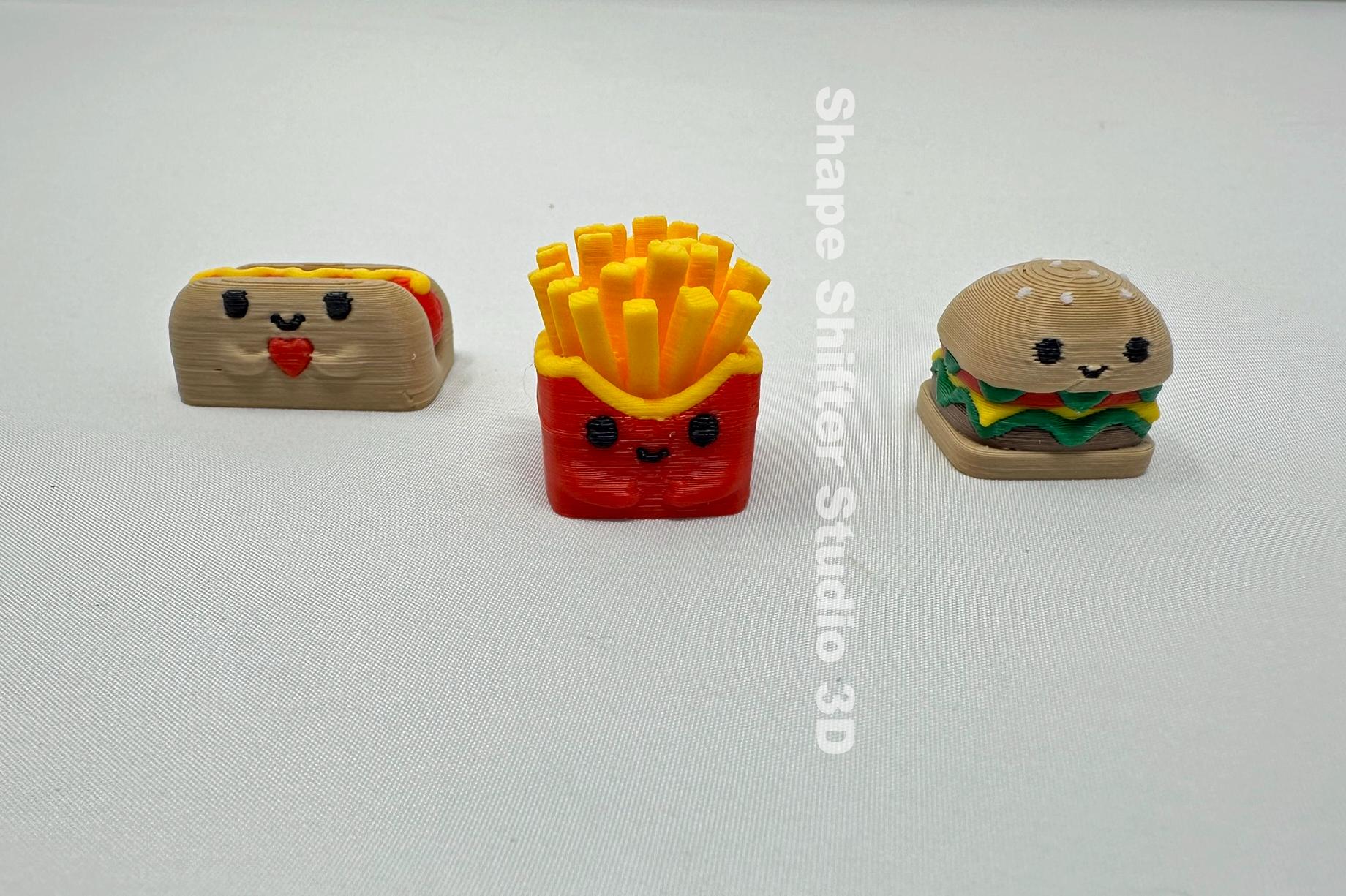 3D Printed Fast Food Keycaps | Hamburger Keycap | Hot Dog Keycap ...