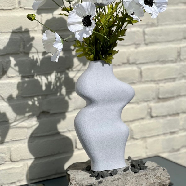 NOUVEAU! Vase Organic Design, aspect et sensation de pierre de forme organique, pendaison de crémaillère et idée cadeau, vase biologique pour l’art et fleurs séchées