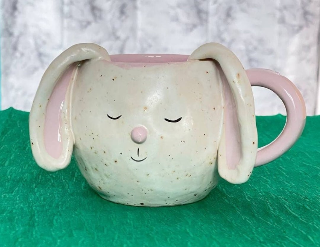 Tasse De Poterie Faite à La Main Avec Motif Animal, Tasse De Lapin De