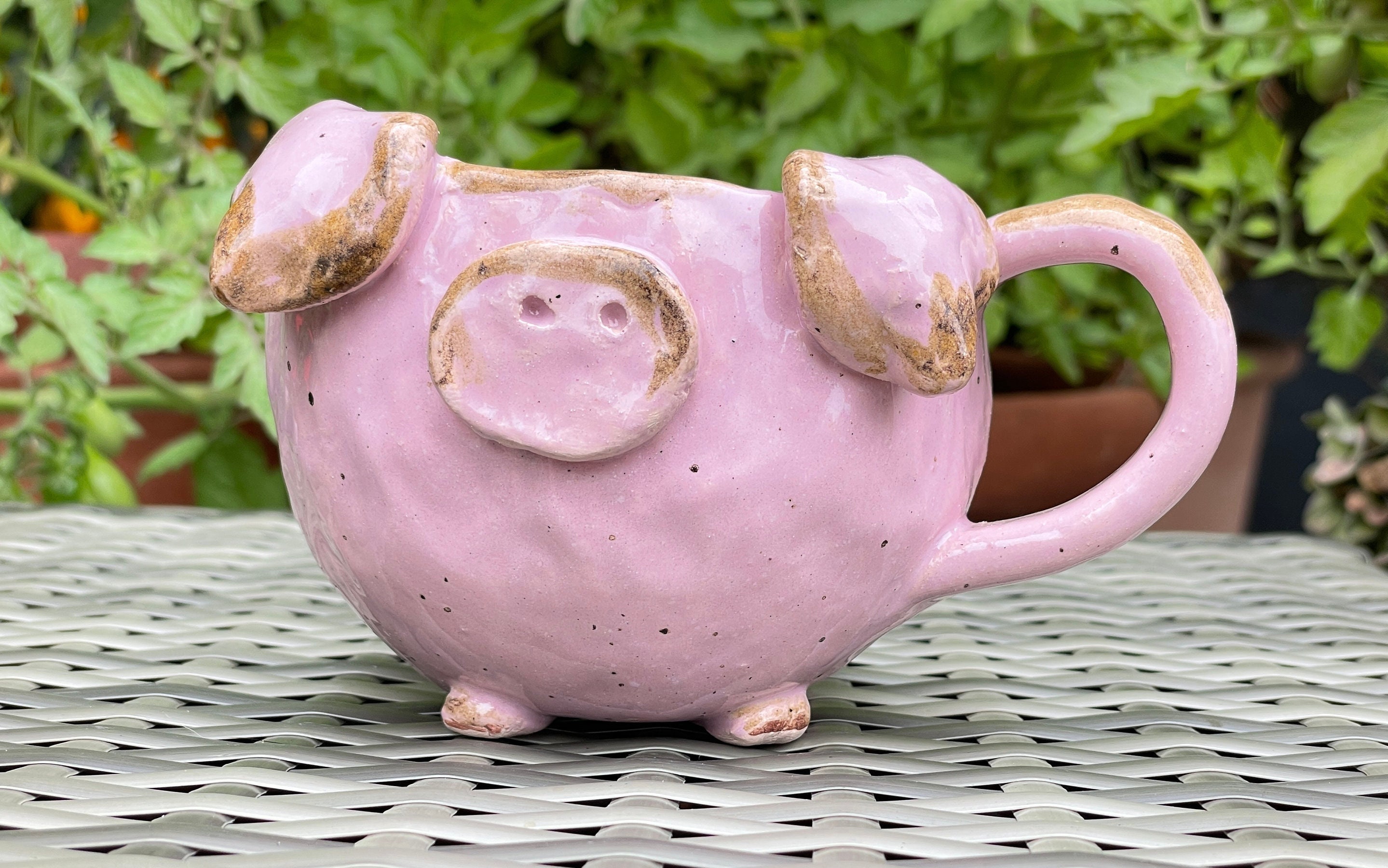 Tea Cup With Lucky Pigs Hand-made, Milk Coffee Cup With Animal Motif  Hand-made, Potted Pigs Children\'s Cup Hand-made - Etsy