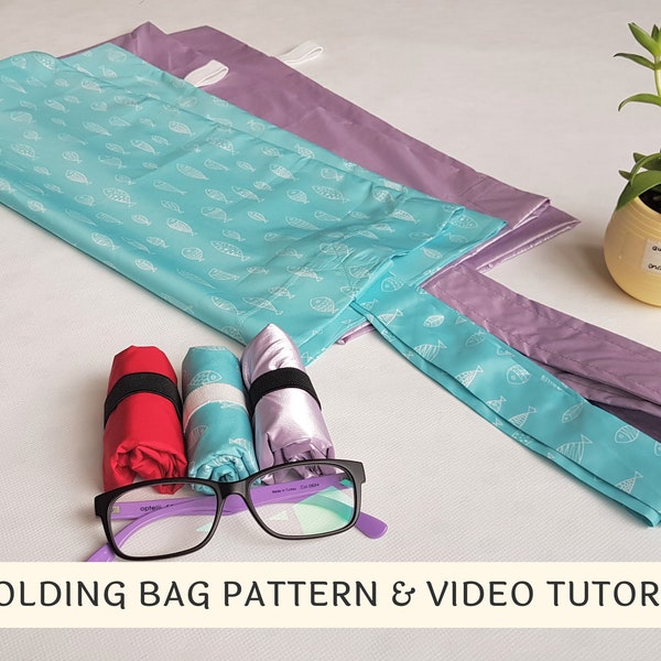 Market Tote Bag ,Reusable Foldable Grocery market tote Bag, DIY Reusable Tote Bags, Folding Shoulder Bag, A4 & Letter PDF Bag Sewing Pattern