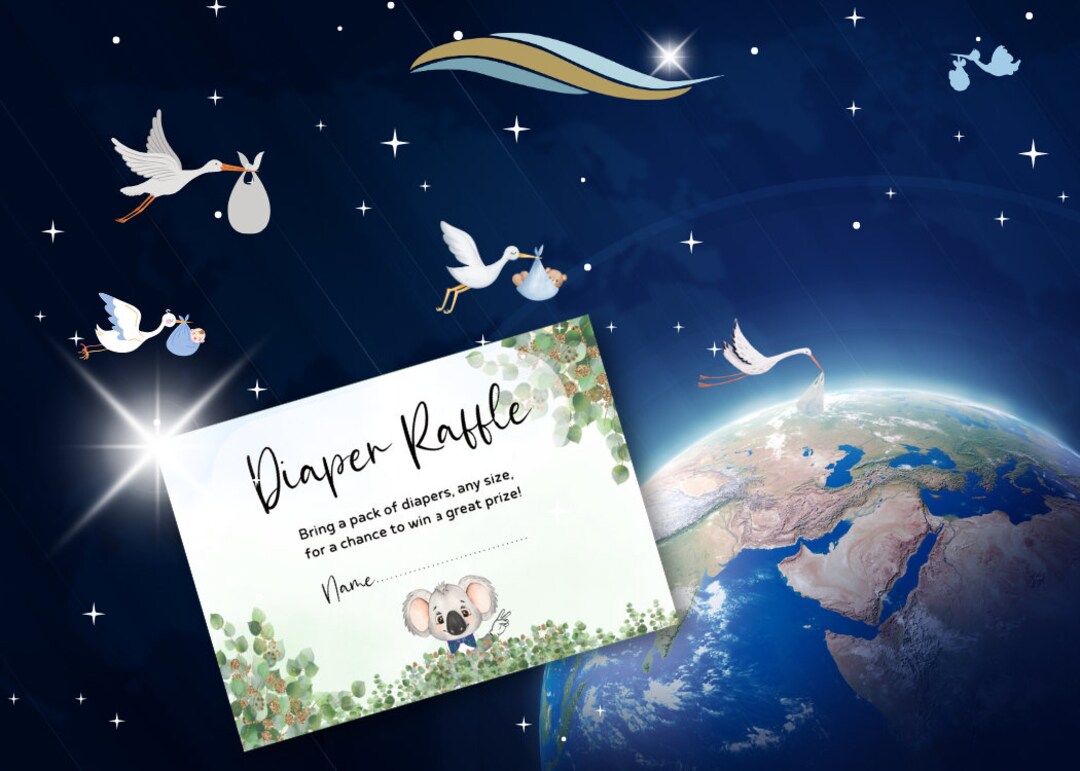 Baby Shower Diaper Raffle Baby Shower Party Birth Announcement Mums ...