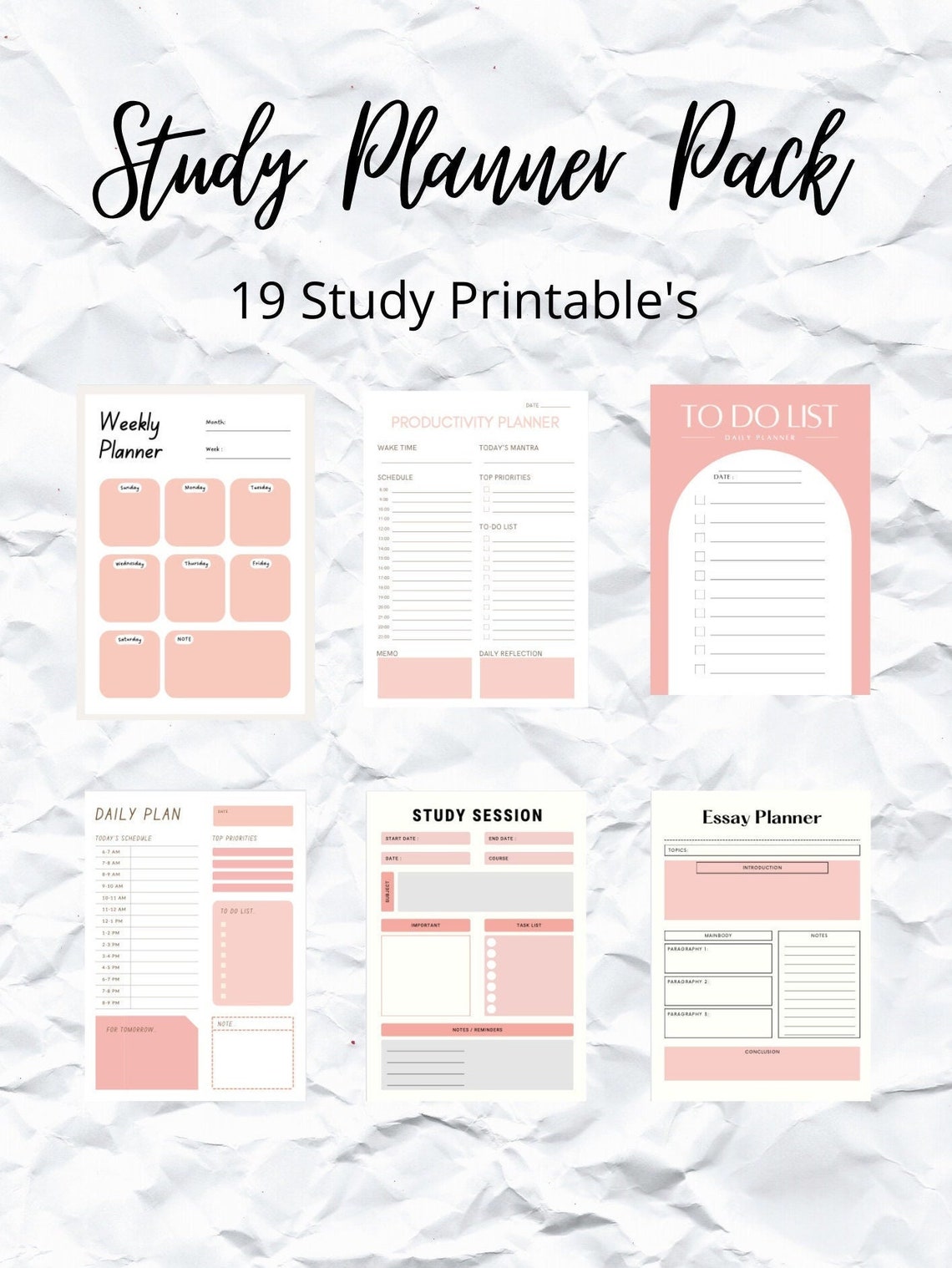 Student Planner Printable Pack Study Planner School and - Etsy