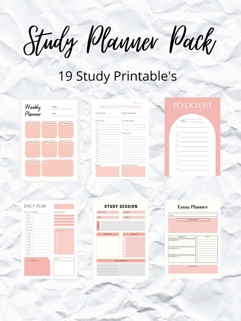 Student Planner Printable Pack Study Planner School and - Etsy