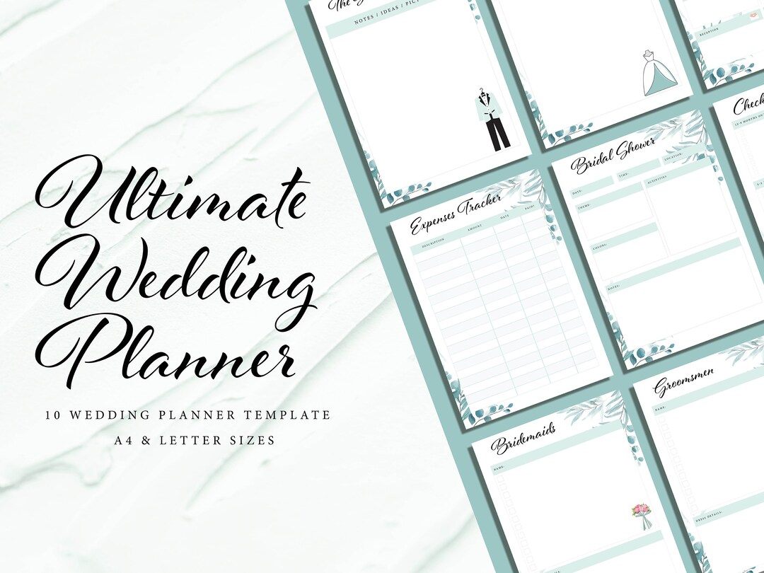 Wedding Planner Pack A4/letter Sizes digital / Printable Checklist ...