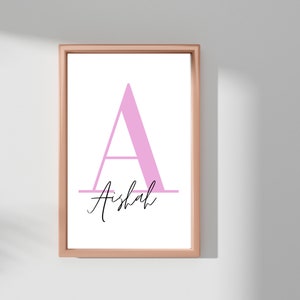 Arte mural islámico personalizado para niños, descarga digital, regalos de Eid para niños, pósteres e impresiones musulmanes con nombre personalizado para guarderías.