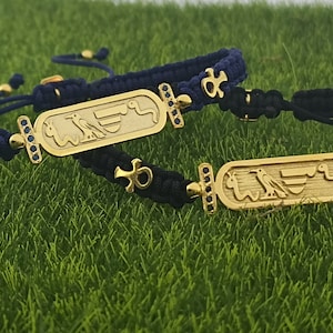 Egyptian Knitted Cartouche Bracelet, Hieroglyphic Ancient Egypt Jewelry, Custom Made Bracelet, 925 Sterling Silver Egyptian Name Bracelet