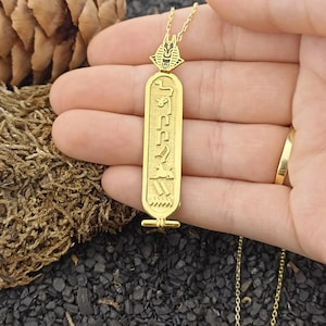 Egyptian God Anubis Cartridge Necklace, Dangle Anubis Hieroglyphic Necklace Jewelry, Special Edition Necklace, 925 Sterling Silver
