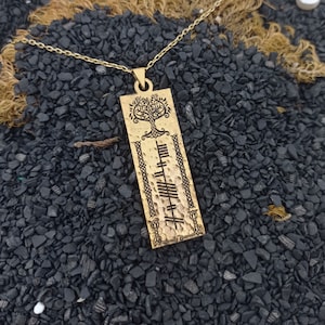 Ogham Silver Necklace | Name Historic Pendant | Old Ancient Irish Jewelry | Tree of life Silver Necklace | 925 Sterling Silver