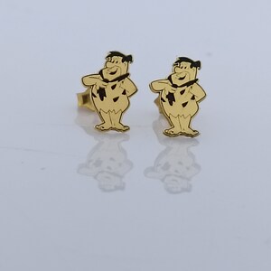 Silver Fred Flintstone Stud Earrings, The Flintstones Earrings, Cartoon Earrings, Cartoon Jewelry, Gift for Kids