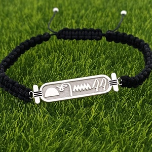 Egypt Cartouche Hieroglyph Name Bracelet Ancient Antique Egyptian Jewelry 925 Sterling Silver