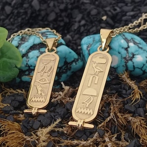 Egypt Cartouche Necklace, Hieroglyph Egypt Necklace Jewelry, Custom Made Necklace, 925 Sterling Silver Egyptian Name Necklace
