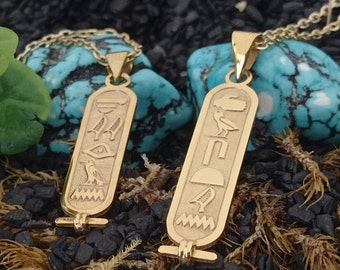 Egypt Cartouche Necklace, Hieroglyph Egypt Necklace Jewelry, Custom Made Necklace, 925 Sterling Silver Egyptian Name Necklace