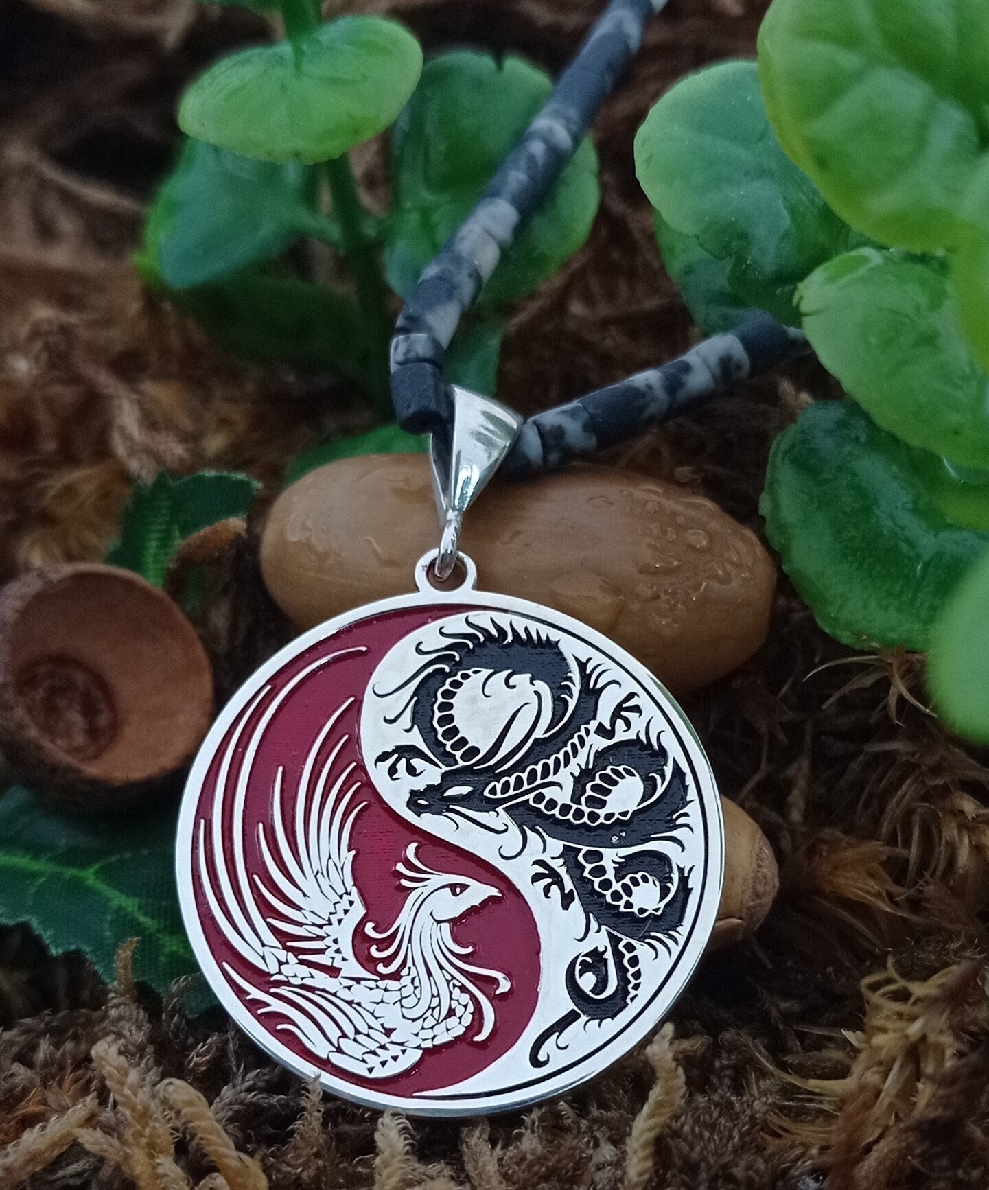 Collana Yin Yang Drago E Fenice In Argento Sterling 925 Per Coppie - Gioiello Unisex Con Pendente Equilibrio, Ipoallergenico, Regalo Per Fidanzati, Marito E Moglie
