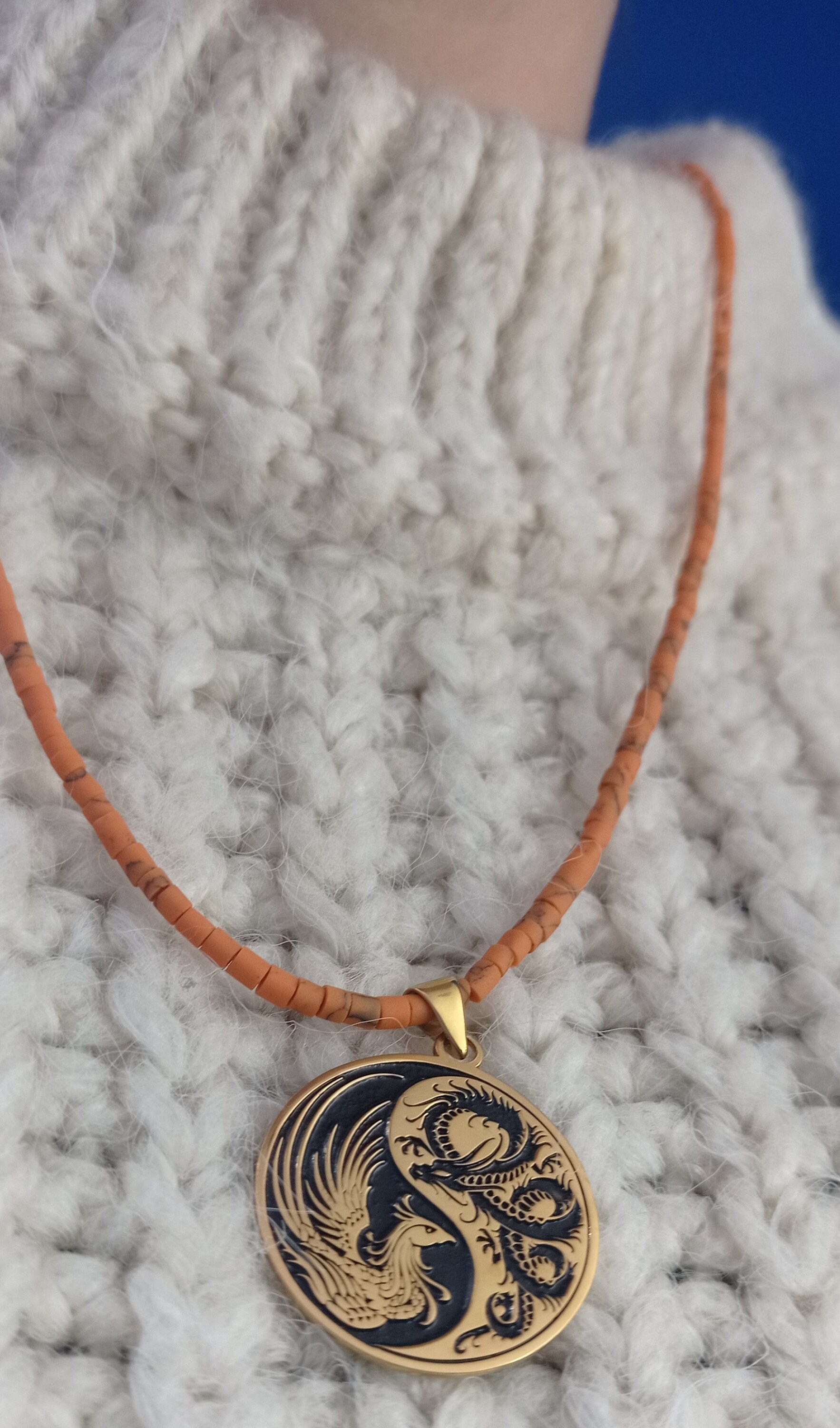 Collana Yin Yang Drago E Fenice In Argento Sterling 925 Per Coppie - Gioiello Unisex Con Pendente Equilibrio, Ipoallergenico, Regalo Per Fidanzati, Marito E Moglie