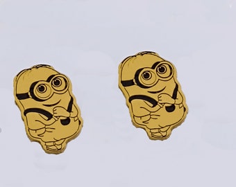 Silver Cartoon Stud Earrings, Cartoon Earrings, Cartoon Jewelry, Gift for Kids