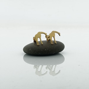 Silver Giraffe Stud Earrings, African Animal Earrings, Animal Jewelry
