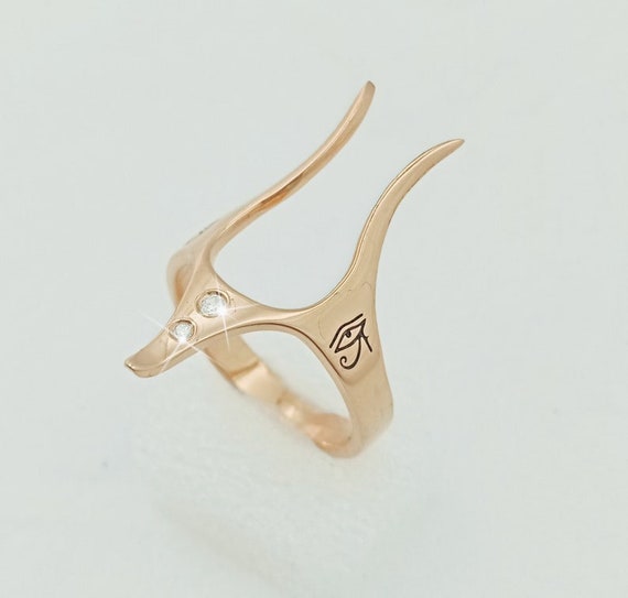 Egyptian God Anubis Ring, Ancient Egyptian Jewelry, Anubis Jewelry, Mythological Accessory, Mythological Jewellery, 925 Sterling Silver Ring