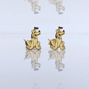 Pendientes de plata para perros, pendientes de animales, joyas de animales, pendientes de dibujos animados, joyas de dibujos animados, regalo para niños