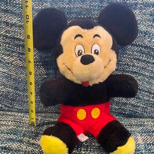 Vintage 1970s Mickey Mouse Walt Disney World Peluche Toys Taiwán 11 " Raro imagen 10