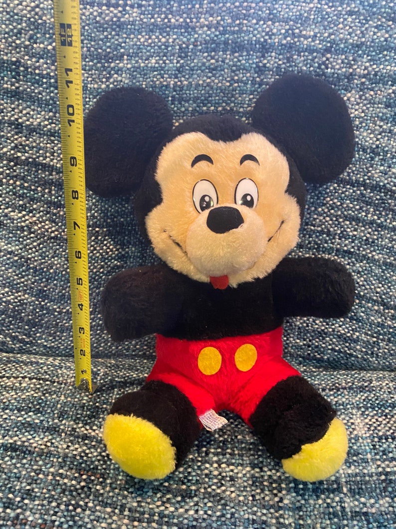 Vintage 1970s Mickey Mouse Walt Disney World Peluche Toys Taiwán 11 " Raro imagen 10