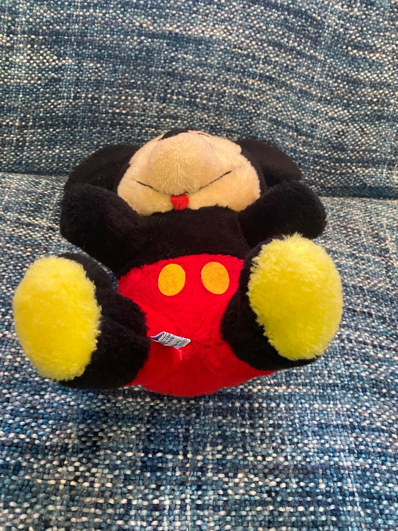Vintage 1970s Mickey Mouse Walt Disney World Peluche Toys Taiwán 11 " Raro imagen 4
