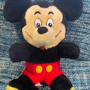 Vintage 1970s Mickey Mouse Walt Disney World Peluche Toys Taiwán 11 " Raro imagen 2