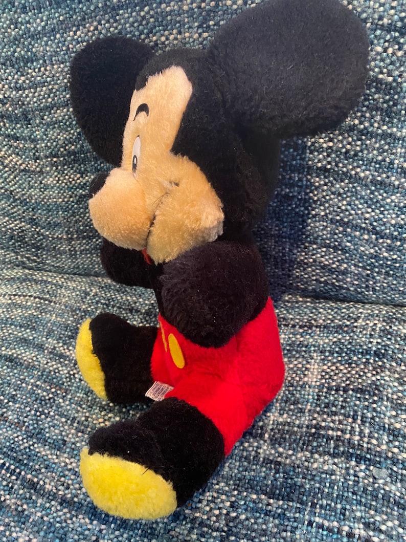 Vintage 1970s Mickey Mouse Walt Disney World Peluche Toys Taiwán 11 " Raro imagen 7