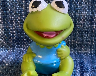 Vintage 1984 Kermit La Rana 4.5" Hasbro Soft PVC Action Figure Muppet Babies