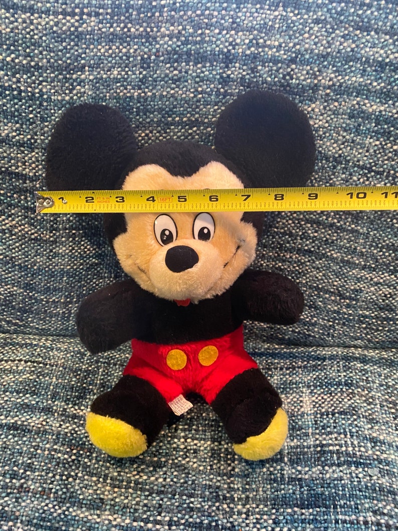 Vintage 1970s Mickey Mouse Walt Disney World Peluche Toys Taiwán 11 " Raro imagen 9