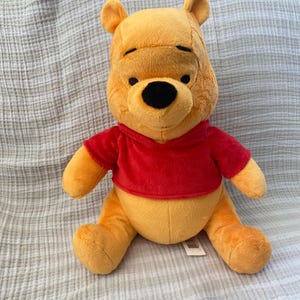 Vintage-Style Winnie the Pooh Plush Doll | Disney Just Play | Soft Stuffed Toy with Weighted Bottom