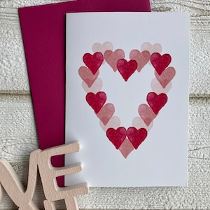 Biglietto di San Valentino, biglietto pieghevole, cuore, A6, festa della mamma, matrimonio