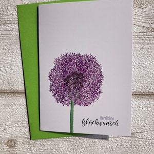 Geburtstagskarte, Klappkarte, Knoblauchblüte, Blumen, A6