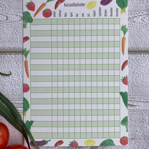 Aussaatkalender, Flyer, A5, Garten